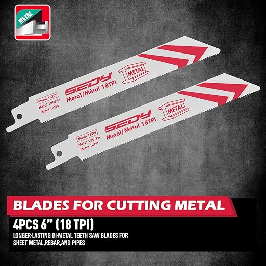 20-Piece Ultimate Reciprocating Saw Blade Set, Premium 6 & 8 Inch Wood and Metal Cutting Blades with Storage Box for Pruning, Wood, and Metal Cutting Tools