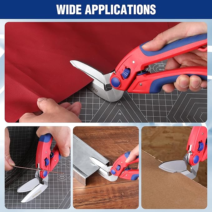 WORKPRO 10 inch Scissors All Purpose Heavy Duty Stainless Steel Multipurpose Industrial Scissors for Carpet, Leather, Vardboard, Gardening