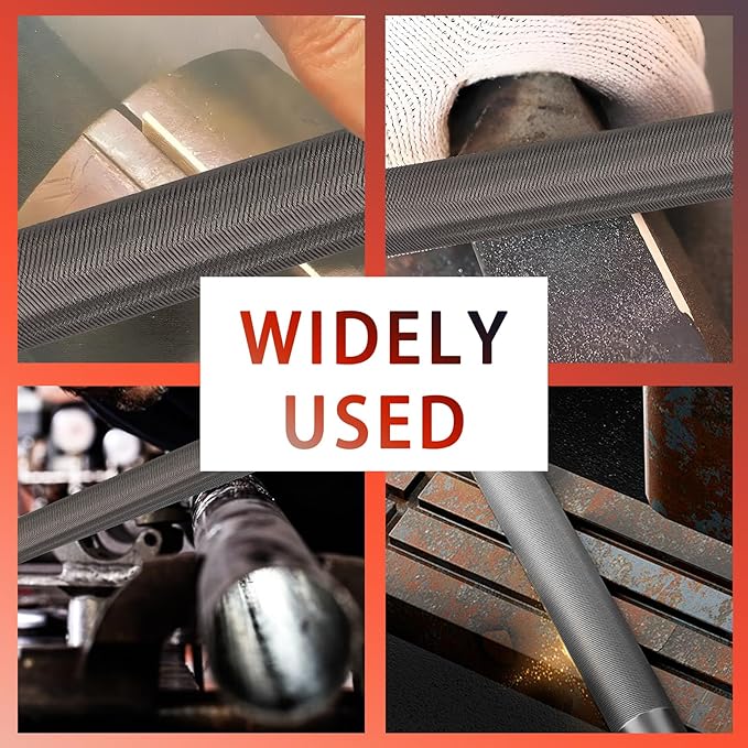 8 Inch Half-Round Hand File with High Carbon Hardened Steel, Ergonomic Grip, Plastic Non-Slip Handle, Ideal for Metal, Wood, Plastic & DIY Projects