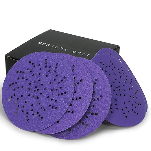 Serious Grit - 3.5-Inch (90mm) Assorted Grit (80-220) Sanding Discs - Advanced Ceramic Grain - Universal Multi-Hole Design Fits Festool RO 90 Sanders - Heavy-Duty Hook & Loop Film Discs - 50 Pack