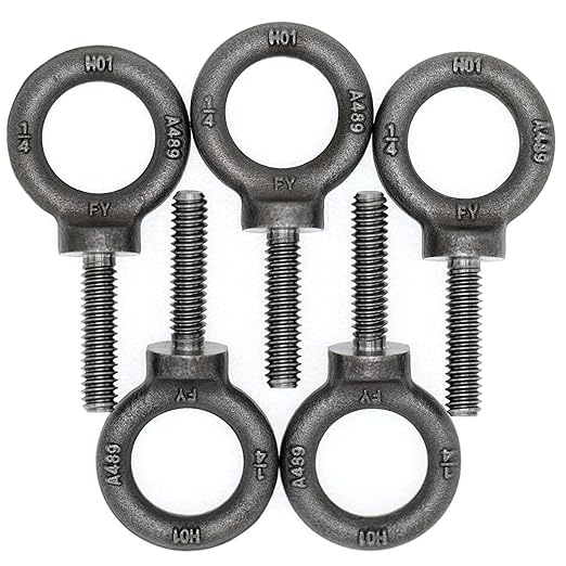 5 Pcs Lifting Shoulder Eye Bolts 1/4"-20 X 1