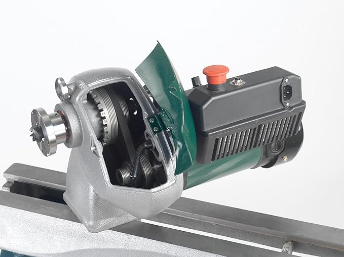 Record Power Coronet Herald Wood Lathe ??Professional Benchtop Lathe with Swivel Head, 1 HP Motor, Variable Speed 95??890 RPM, 1-1/4" Spindle Thread, Compact Design with Heavy-Duty Build