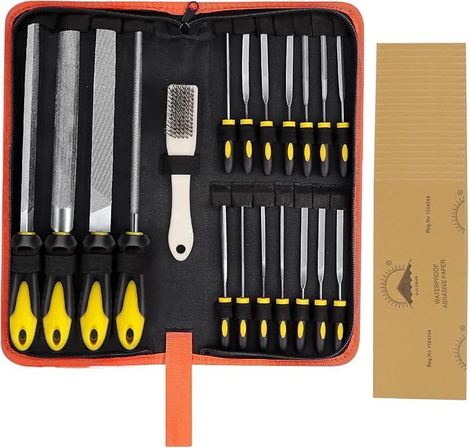 Metal File Set,46PCS Metal Files for Steel,4PCS Large File Woodworking Wood Files Set 14PCS Needle for Works Tools