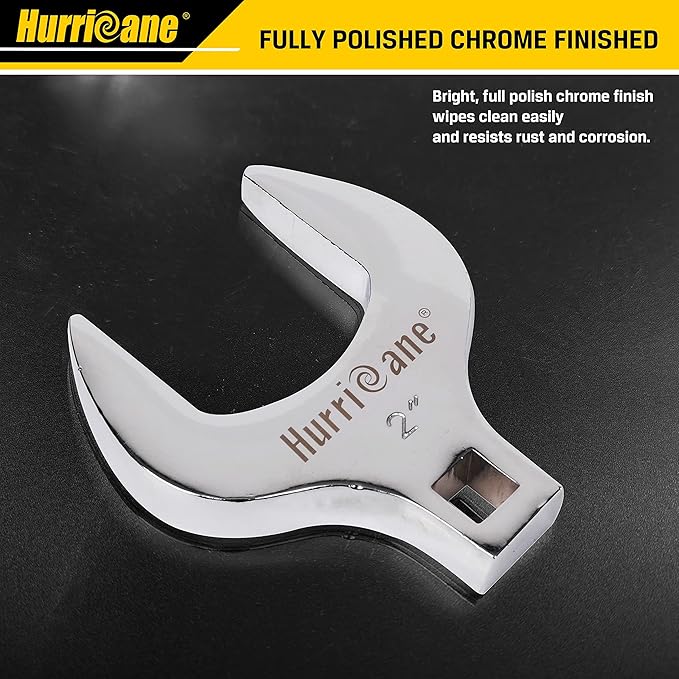 HURRICANE 1/2??Drive Crowfoot Wrench Set, 14 Piece Jumbo Crowfoot Flare Nut Wrench Tool Set, SAE Sizes from 1-1/16" to 2" with Storage Tray, With Fully Polished Chrome Finished