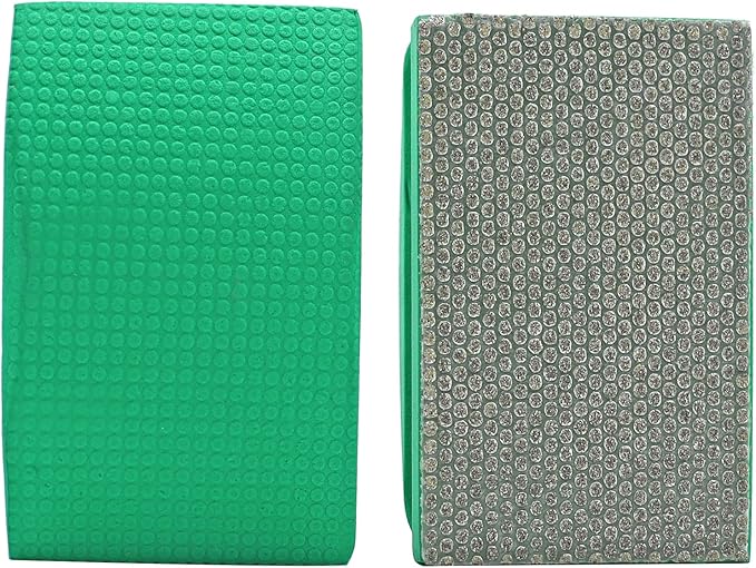 HIGHDRIL Diamond Hand Polishing Pad - 2pcs Grit 50 Diamond Electroplated Hand Sanding Pads Polishing Blocks for Granite, Marble, Glass, Concrete