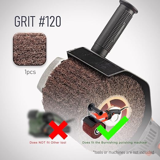 4.33 x 4 inch Coarse 120 Grit 1 Pcs Burnishing Wheel for Burnishing Polishing Machine, 3/4 Inch Arbor (Grit 120)