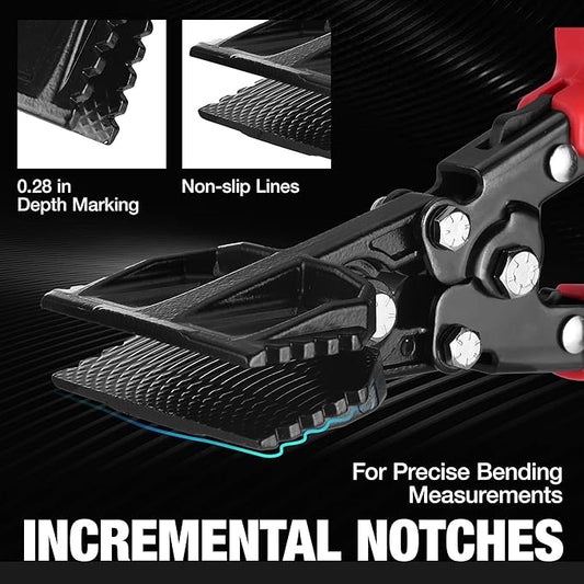 WORKPRO 3-Inch Sheet Metal Bender & Hand Seamer Tool, Heavy-Duty Steel Sheet Metal Brake Pliers for Bending, Seaming, Flattening with Ergonomic Handle and Smooth Jaw