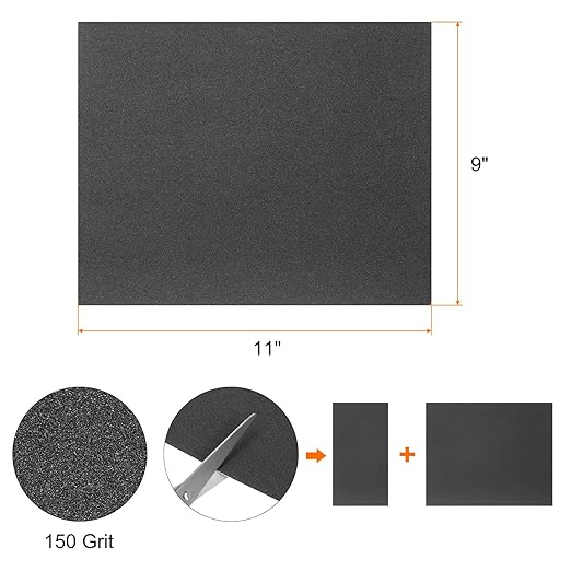 HARFINGTON 25pcs Sandpaper 150 Grit 9 x 11 Inch C-Weight Backing Silicon Carbide Abrasive Wet Dry Sanding Sheets for Wood Finishing, Metal Sanding, Automotive Polishing