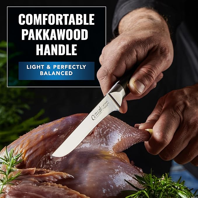 Cutluxe Butcher Carving Set ??Cimeter Breaking & Boning Knives for Meat Cutting ??Professional Knife, Razor Sharp German Steel, Full Tang, Ergonomic, Butcher Knives for BBQ ??Artisan Series