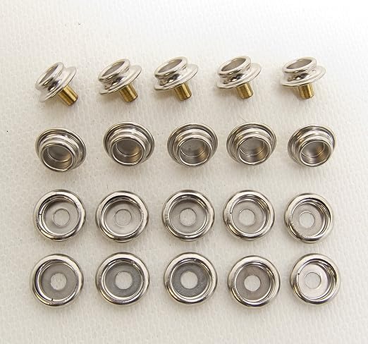 Gypsy Snap Stud w/ 쩌" Brass Post & Nickel Brass Socket Set 10 Piece Set- Ships from The USA!F