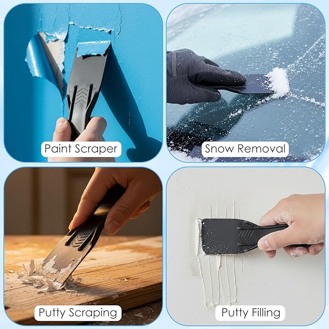 6 Pcs Plastic Putty Knife, Flexible Putty Knife Scraper, Small Putty Knives Scraper Toolfor Repairing Walls Drywall, Pasting Plaster, Scraping Putty