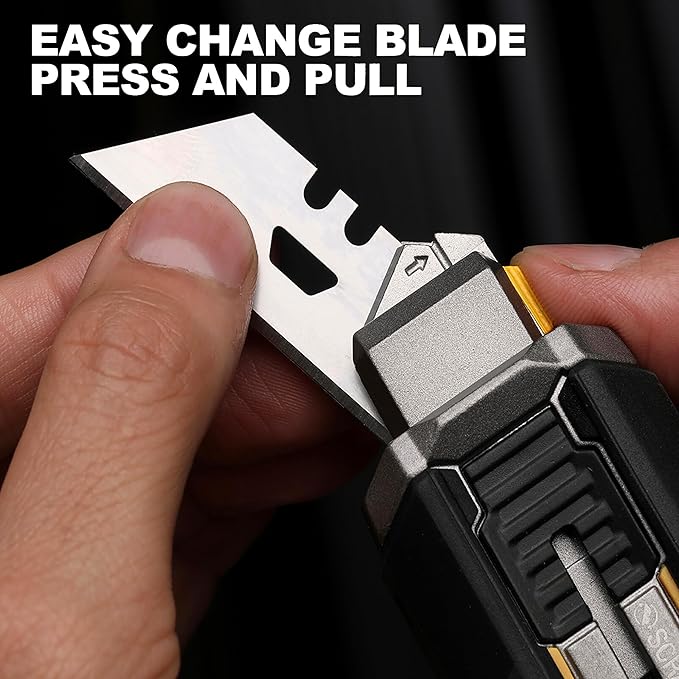 ToughBuilt ??Scraper Utility Knife with 5 Blades, Heavy-Duty Folding Utility Knife with Integrated Scraper Edge, Quick-Change Blade System & All-Metal Construction (TB-H4S5-01)