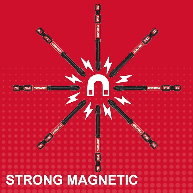 Impact Tough #2 Phillips 3 in. D2 Steel Long Extension Insert Driver Bits,30Pack 1/4 Inch Hex Shank Long Cross Magnetic PH2 Screwdriver Bits Set