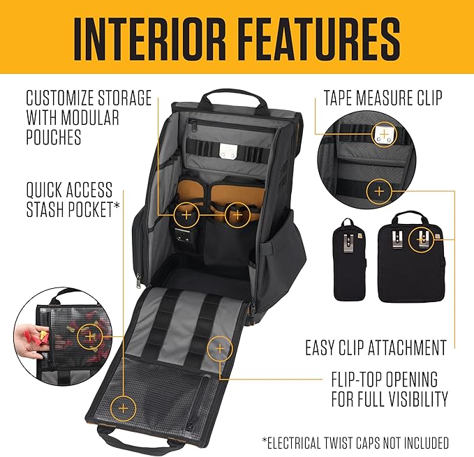 Carhartt Mens Station Tool Bag W/Adjustable Shoulder Straps, Durable, Water-Resistant Tool Organizer, Tool Backpack