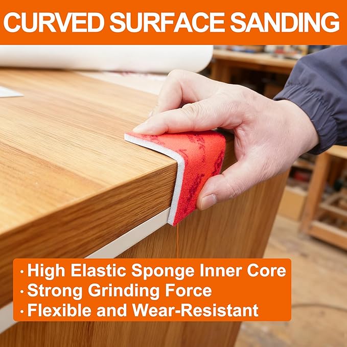 28 Pcs 320 Grit Sanding Sponge,Ultra Fine Sandpaper,Soft Foam Hand Sander Block Wet Dry Sanding Pads for Automobile Wood Furniture Metal Drywall Polishing
