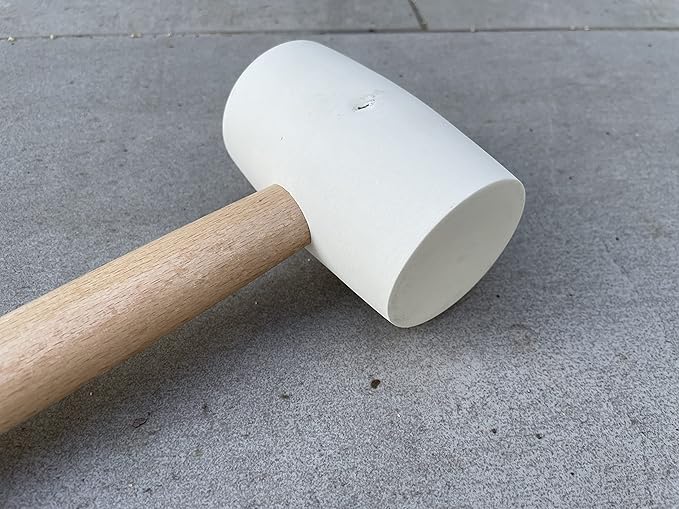 Sandbaggy Rubber Mallet | 20 oz Industrial Grade | For Applications Like Construction & Landscaping | Made of Solid Oak | Comfortable for All Day Use | Includes Tent Peg Remover (Pack of 12, White)