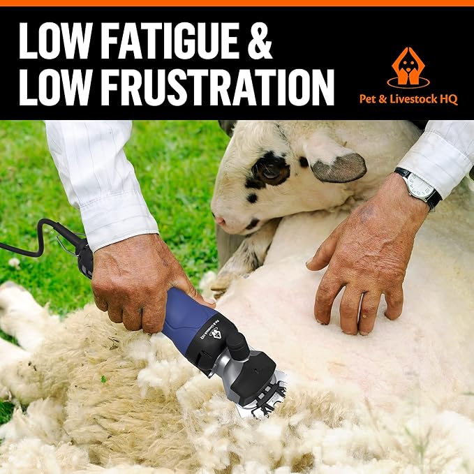 Sheep Shears Heavy Duty with 6 Adjustable Speeds - Professional Electric Clippers Farm Livestock - Shearing Machine Hair Cutting Kit for Grooming (Extra Blade)