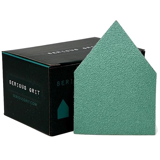 Serious Grit - 80 Grit 90mm x 65mm Triangle Sanding Sheets - Fits Milwaukee M12 Fuel™ Sanders - Heavy-Duty Hook & Loop Film Sandpaper Pads for Orbital Detail Sanders - 50 Pack Box