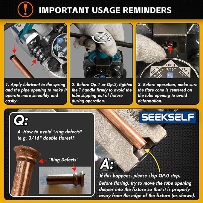 Professional Brake Line Flaring Tool Kit for 45 & 37 Degree Single, Double and Bubble Flares, 3/16", 1/4", 5/16", 3/8" and 4.75mm Steel Copper Metal Tubing