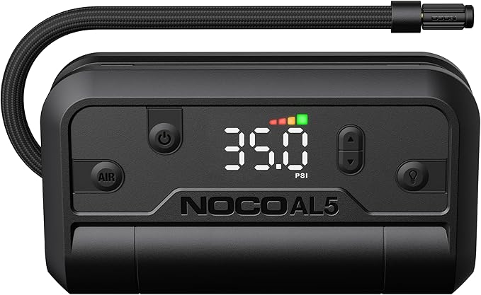 NOCO Air AL5: UltraFast 5A Cordless Tire Inflator ??Portable Battery-Powered Air Compressor Pump ??17 SLPM Airflow Inflates 0??0 PSI in 7 Minutes ??Digital Gauge + Auto-Shutoff