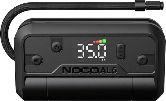 NOCO Air AL5: UltraFast 5A Cordless Tire Inflator ??Portable Battery-Powered Air Compressor Pump ??17 SLPM Airflow Inflates 0??0 PSI in 7 Minutes ??Digital Gauge + Auto-Shutoff