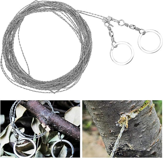 Pocket Chainsaw, Portable Manual 10m Stainless Steel Wire Saw for Outoor Camping Cutting Tree Limbs