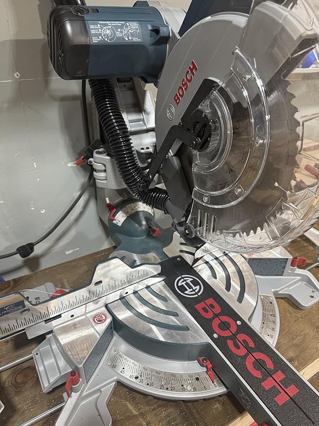 JZ Wood Shop Dust Collection Attachment/COMPATIBLE with Bosch-Miter Saw 12" Glide GCM12SD (Grey)