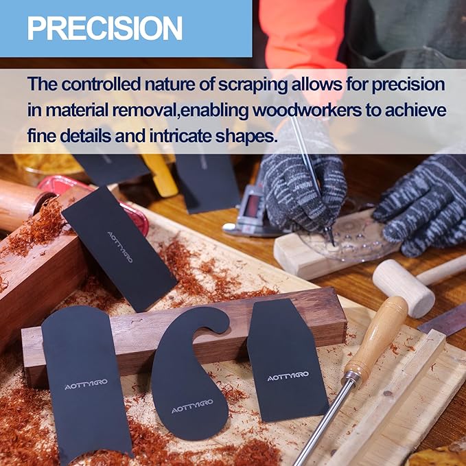 New Cabinet Scraper Cards with 6 shapes,Cabinet Scraper for multi-functional engraving,deburring,polishing,contour sanding,Card Scraper Tool for precision machining and confined spaces