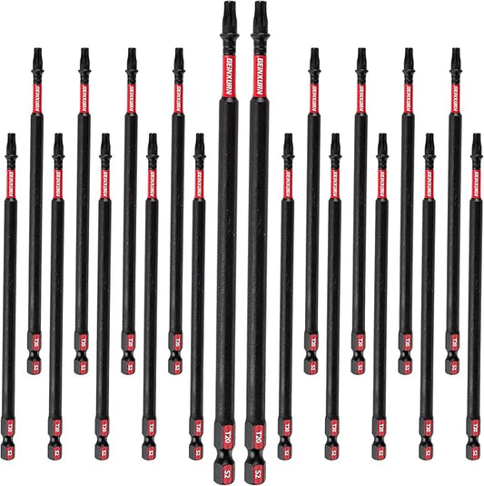 20Pack Impact Tough #20 Torx 6 in. Insert Driver Bits, Magnetic T20 Head Power Bits, S2 Alloy Steel T20 Screwdriver Bits Set Bulk