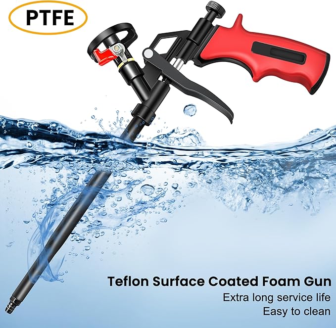 Spray Foam Guns, 2 Pcs Spray Foam Insulation Gun, Professional Foam Dispensing Gun, Heavy Duty Expanding Foam Gun with 4 Pcs Long Tube Nozzle, Spray Foam Applicator for Caulking, Filling, Sealing