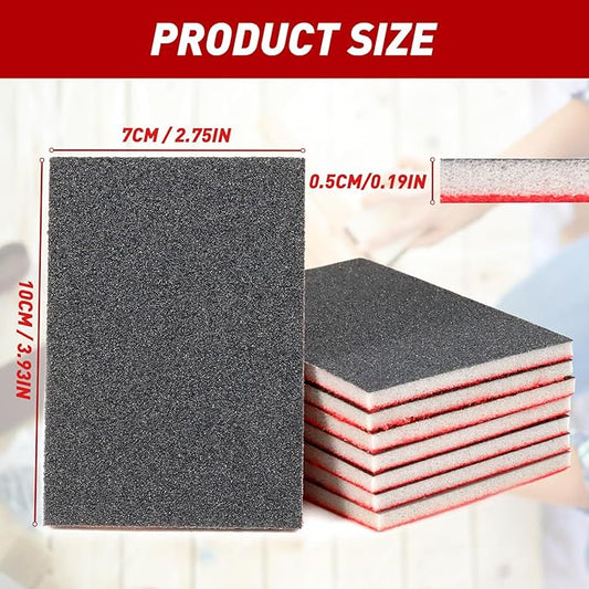 24 Pcs Sanding Sponge 80 Grit, Washable & Reusable Sanding Blocks for Wood, Metal, Drywall, Glazing, Wet Dry Sandpaper for Smooth Finishing