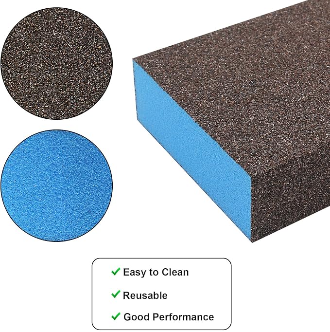 12Pcs Coarse Sanding Sponge 36 Grit, Wet Dry Sanding Block Sanding Sponge Metal Sandpaper Blocks for Drywall Wood Plastic Metal Furniture