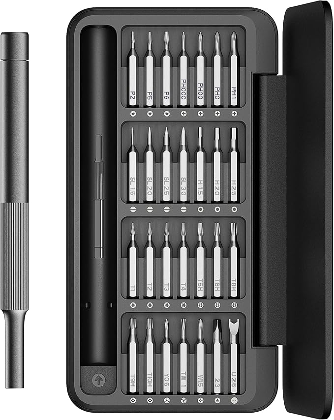 HOTO 28 in 1 Precision Screwdriver Set, Manual Small Screwdriver Magnetic Bits & Box, Mini Screwdriver Repair Kit for Eyeglasses, Electronics, Watches, Phones, Laptops, Cameras Repair Kit
