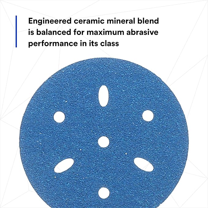 3m 3M-36142 Hookit Blue Abrasive Disc Multi-hole, 3 80 Grade