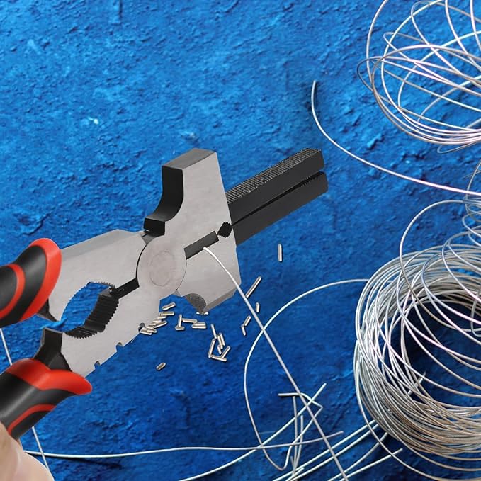 Welding Pliers,8 Inch,Chipping Hammer,Fine & Coarse Files,Hardened Wire Cutter,Tip Jaw, Pipe Jaws,Mig Nozzle Cleaner,Durable Forged Steel