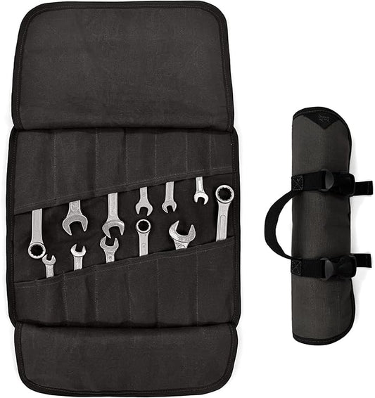 Under NY Sky Tool Roll Organizer, Heavy-Duty Wrench Bag, Portable Hand Tool Pouch for Mechanics, Electricians, and Hand Tools