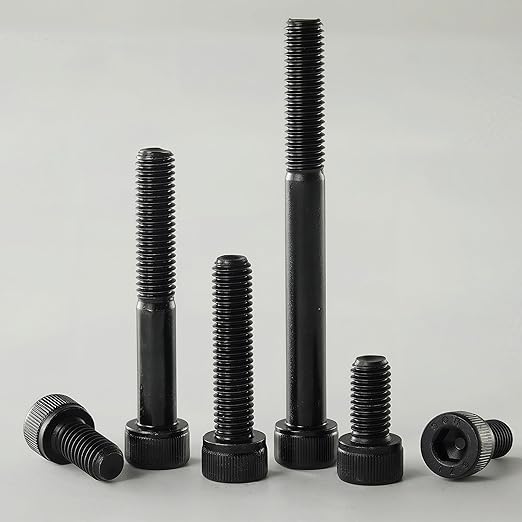YIIFLY M10-1.5 x 55mm Socket Head Cap Screws, M10x1.5 Bolt,12.9 Grade Alloy Steel, Allen Socket Drive, Black Oxide Finish, Half Thread, Quantity 6