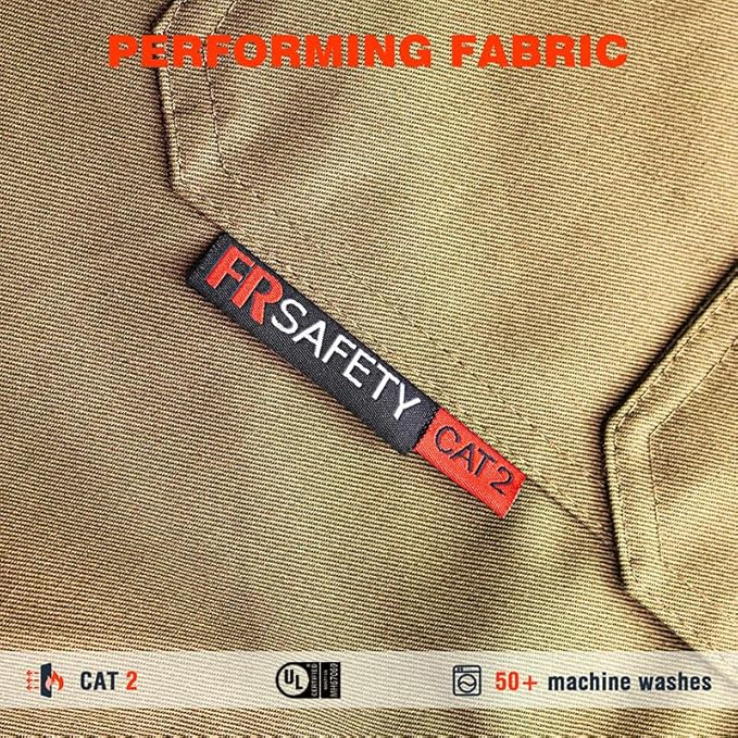 SKSAFETY 7oz FR Shirts for Men, Welding Shirt Hi Vis Flame Resistant 100% Cotton Fire Retardant Longsleeve Shirt CAT2