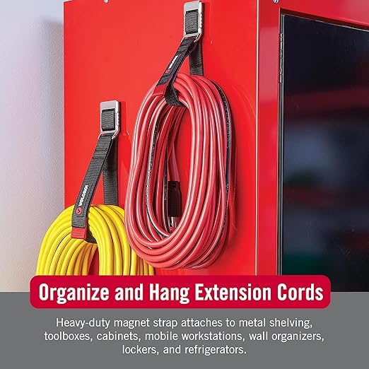 VELCRO Brand Heavy Duty Magnetic Storage Strap, Magnetic Hooks with Straps, Holds 15lbs, These Small Gifts for Men Simplify Storage on Any Metal Surface and Organize Tools and Cords Instantly