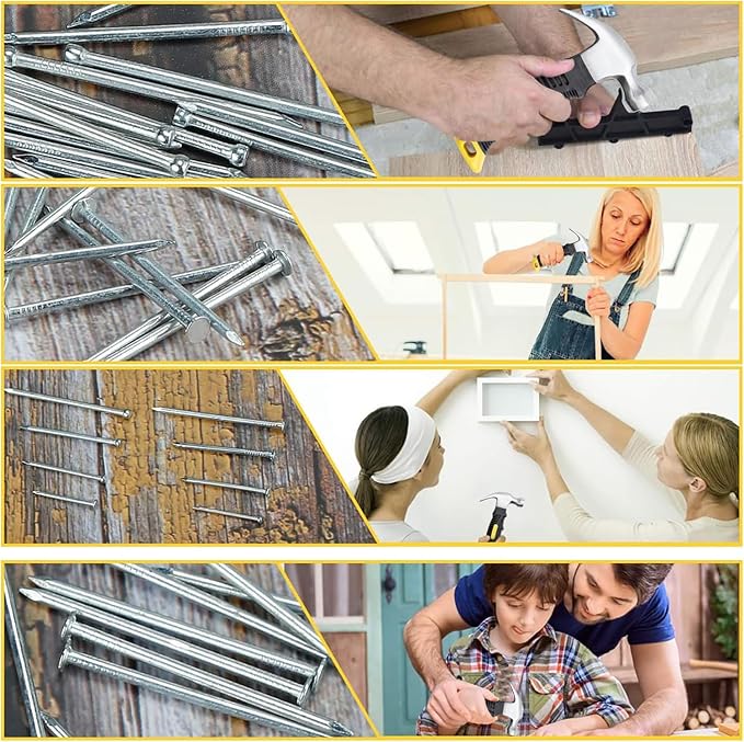 Nail Assortment Kit and 8oz Small Hammer, 560 Pcs Small Nails for Hanging Pictures,Mini Hammer,Picture Hangers Kit
