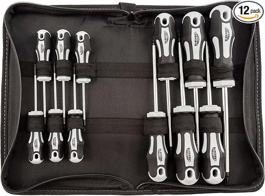 Blackout XP 12-Piece Torx Screwdriver Set Plus Zippered Carrying Bag | Precision Magnetic Screwdriver Tool Set, Black (12 Piece)