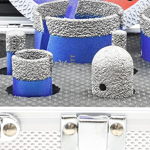 Diamond Core Drill Bit Set - BRSCHNITT Tile Hole Saw Kit 1/4" 5/16" 3/8" 4/5" 1-3/8"2" 2-1/2" & 4/5" Finger Bit & 2" Chamfer Bit for Porcelain Tile Ceramic Marble Granite & Diamond Blade