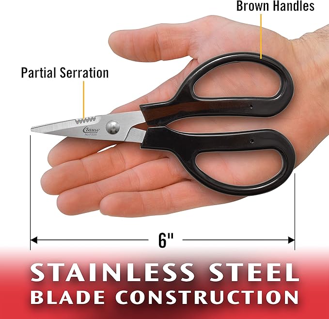 Clauss Stainless Steel Trimmers, 6" Blunt