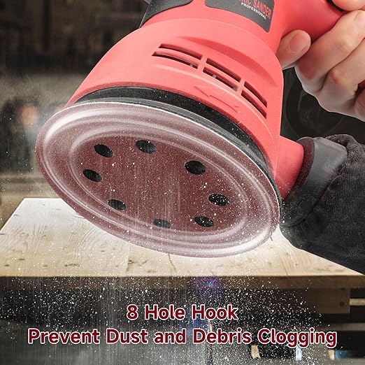 100 PCS 5 Inch Sanding Discs 40 Grit, Round Hook and Loop Sandpaper for Random Orbital Sander