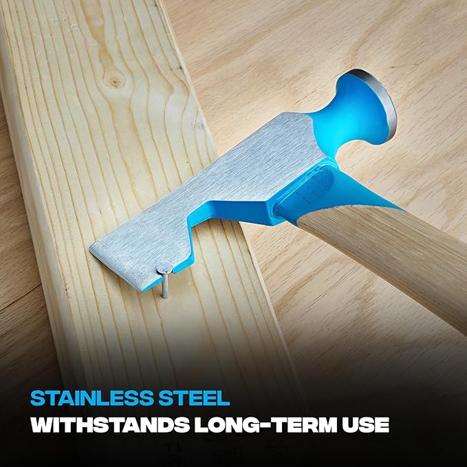 OX Tools Pro 12oz Dry Wall Hatchet Hammer Combo with TPR Grip and Nail Puller Straight Hickory Handle Milled Face Drywall Hammer Tool Hatchet Hammer OX-P088712