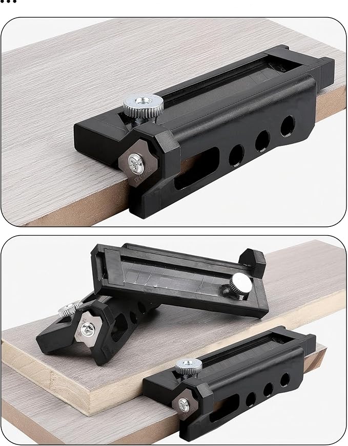 Adjustable chamfering edge trimmer with trimmer, integrated utility blade and carbide tip, main body made of aluminum alloy, suitable for wood, hand planing