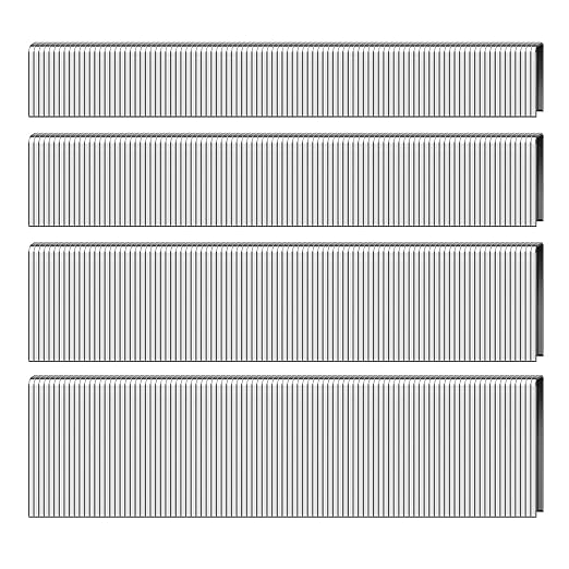 HW HAMWOO 18 Gauge 1/4" Narrow Crown Staples (1/2",3/4",1",1-1/4"),18GA Nail Gun Nails Assorted, Suitable for Most Brand of 18 Gauge Pneumatic and Electric Stapler Nailer (2400-Pack)