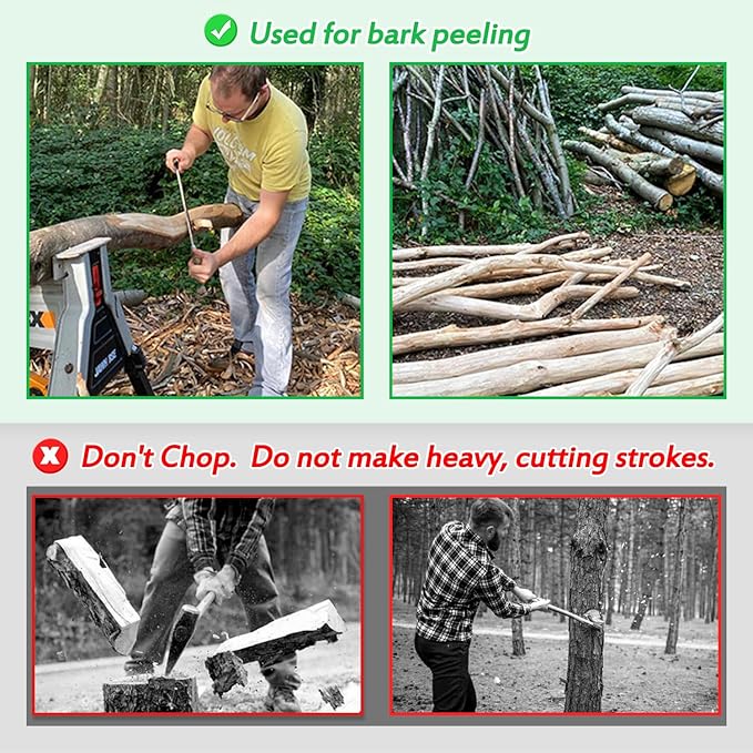 Upgrade Tree Draw Knife Draw Shave Knife 10"- Debarking Tool-Full-Tang Wood Scraper for Woodworking Tool Bark Peeling Wood Shaver Tool