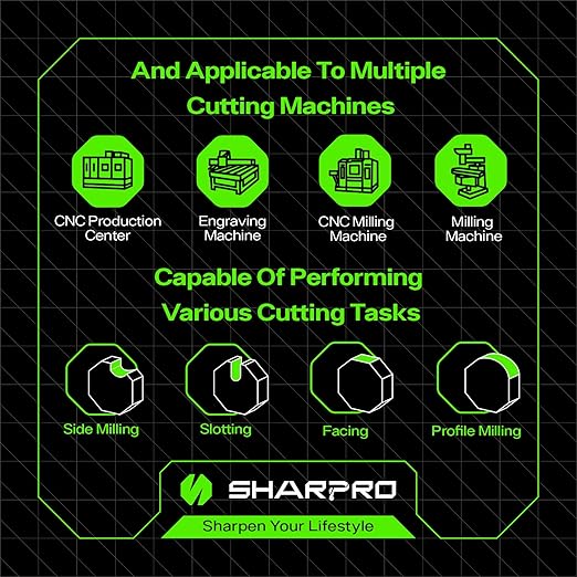 Carbide Ball Nose End Mills Set 2 Flute 4mm SHK. 2.5mm Cutting Dia. 3D Carving, High-Speed and Deep Cutting, AlCrN Coated, Apply for Alloy Steel, Stainless Steel and Various Cast Iron. (5PCS)