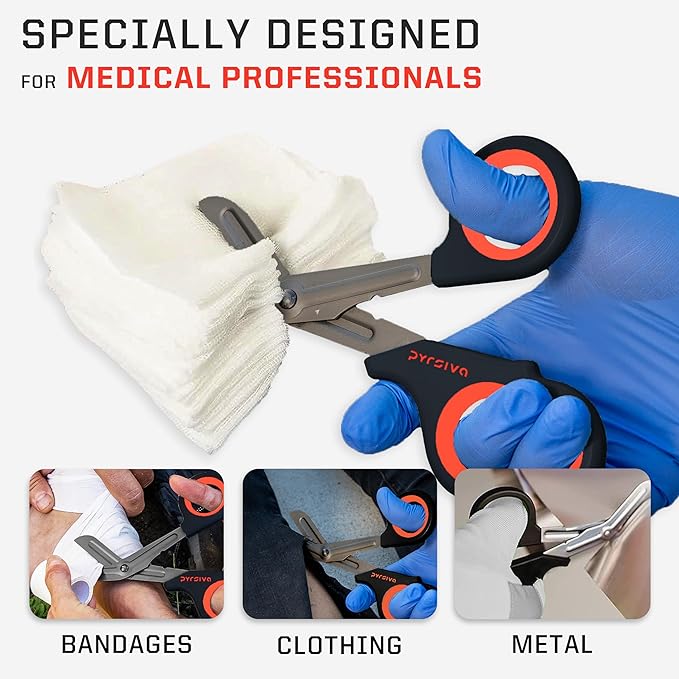 Trauma Shears ??7.5" Fluoride-Coated Stainless Steel Bandage Scissors for Nurses, EMTs & Doctors | Professional Medical Shears for First Responders & Wound Care
